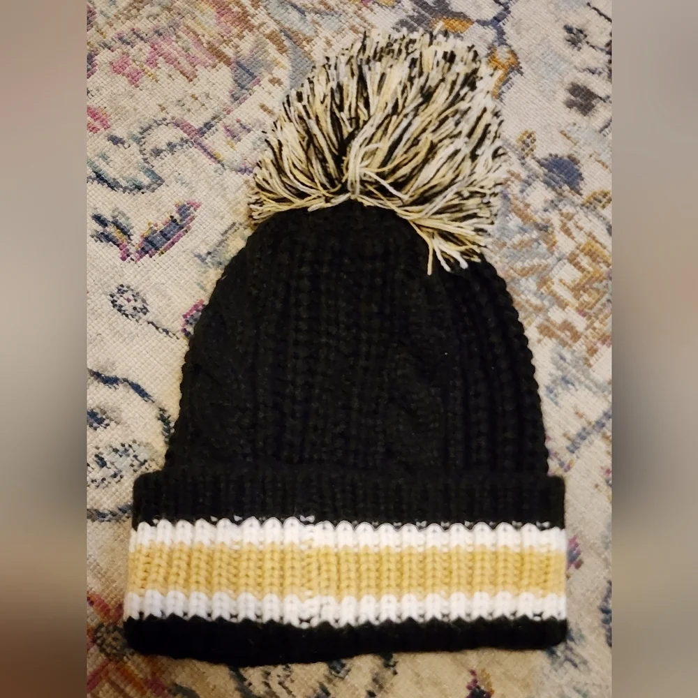 47 New Orleans Saints Black Gold Pom Knit Beanie NFL Football Hat OS